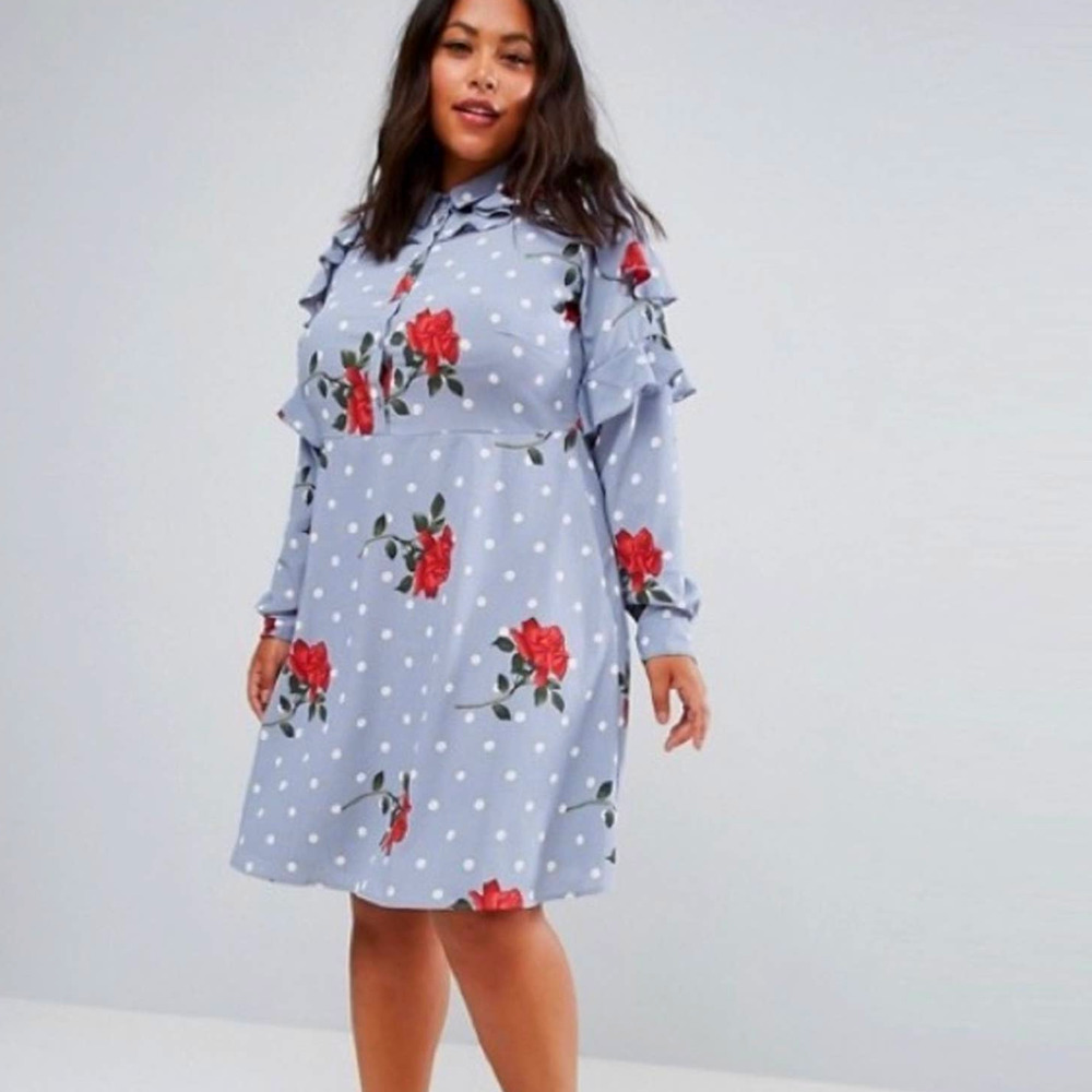 ASOS floral polka dot racer dress size 8